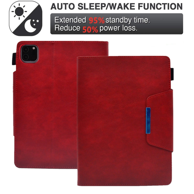 For iPad Pro 11 2024 Suede Cross Texture Magnetic Clasp Leather Smart Tablet Case(Red) - iPad Pro 11 2024 Cases by PMC TechLife | Online Shopping South Africa | PMC TechLife | Buy Now Pay Later Mobicred