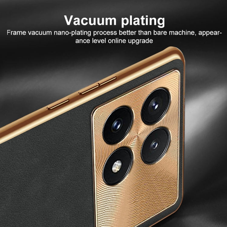 For Xiaomi Redmi K70 Pro Electroplating Lambskin Leather Phone Case(Green) - Xiaomi Cases by PMC Jewellery | Online Shopping South Africa | PMC Jewellery | Buy Now Pay Later Mobicred