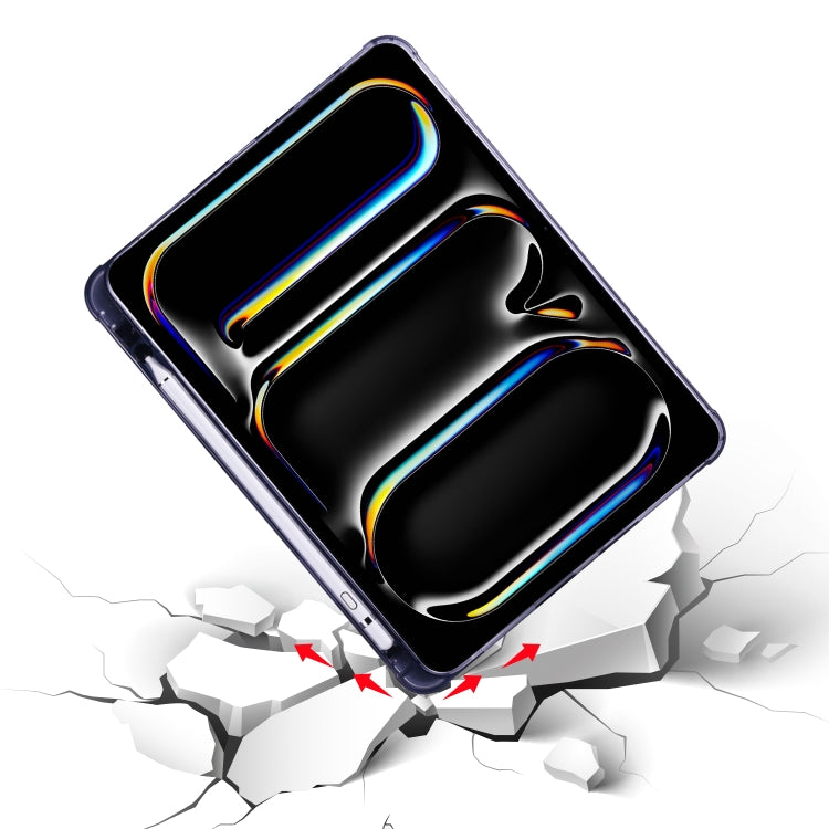 For iPad Pro 11 2024 3-fold TPU Leather Smart Tablet Case with Pen Slot(Lavender Purple) - iPad Pro 11 2024 Cases by PMC TechLife | Online Shopping South Africa | PMC TechLife | Buy Now Pay Later Mobicred