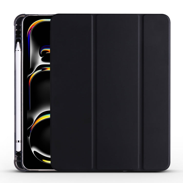 For iPad Pro 13 2024 3-fold TPU Leather Smart Tablet Case with Pen Slot(Black) - iPad Pro 13 2024 Cases by PMC TechLife | Online Shopping South Africa | PMC TechLife | Buy Now Pay Later Mobicred