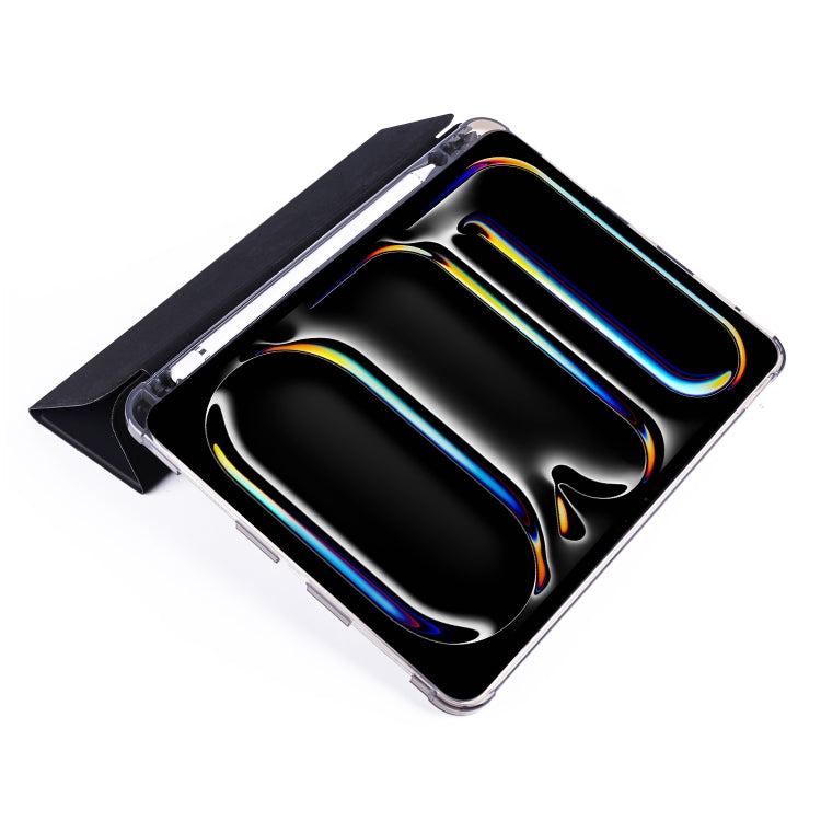 For iPad Pro 13 2024 3-fold TPU Leather Smart Tablet Case with Pen Slot(Black) - iPad Pro 13 2024 Cases by PMC TechLife | Online Shopping South Africa | PMC TechLife | Buy Now Pay Later Mobicred