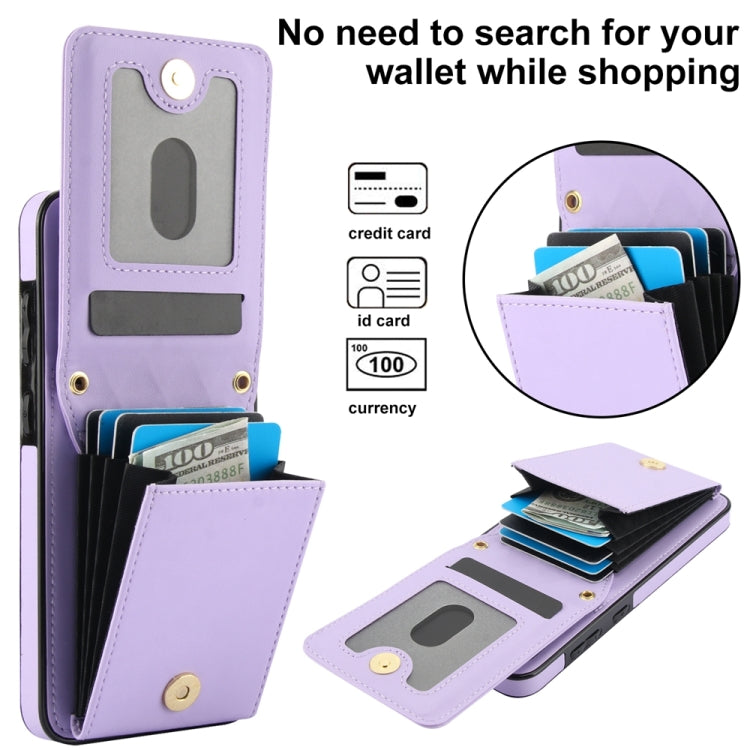For Samsung Galaxy S24 5G YM015 Crossbody Rhombic Card Bag RFID Phone Case(Light Purple) - Galaxy S24 5G Cases by PMC Jewellery | Online Shopping South Africa | PMC Jewellery | Buy Now Pay Later Mobicred