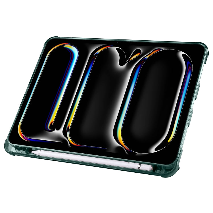 For iPad Pro 13 2024 Multi-folding TPU Leather Smart Tablet Case with Pen Slot(Pine Green) - iPad Pro 13 2024 Cases by PMC TechLife | Online Shopping South Africa | PMC TechLife | Buy Now Pay Later Mobicred