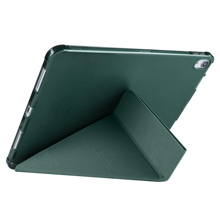 For iPad Pro 13 2024 Multi-folding TPU Leather Smart Tablet Case with Pen Slot(Pine Green) - iPad Pro 13 2024 Cases by PMC TechLife | Online Shopping South Africa | PMC TechLife | Buy Now Pay Later Mobicred