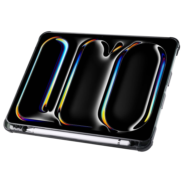 For iPad Pro 11 2024 Multi-folding TPU Leather Smart Tablet Case with Pen Slot(Black) - iPad Pro 11 2024 Cases by PMC TechLife | Online Shopping South Africa | PMC TechLife | Buy Now Pay Later Mobicred