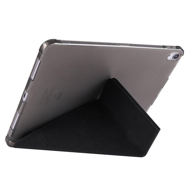 For iPad Pro 11 2024 Multi-folding TPU Leather Smart Tablet Case with Pen Slot(Black) - iPad Pro 11 2024 Cases by PMC TechLife | Online Shopping South Africa | PMC TechLife | Buy Now Pay Later Mobicred