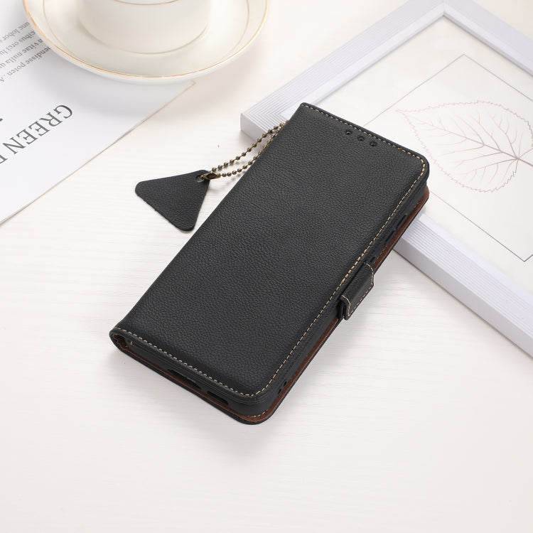 For iPhone 16 Plus Side-Magnetic TJ Genuine Leather RFID Phone Case(Black) - free shipping - PMC TechLife - Order now!