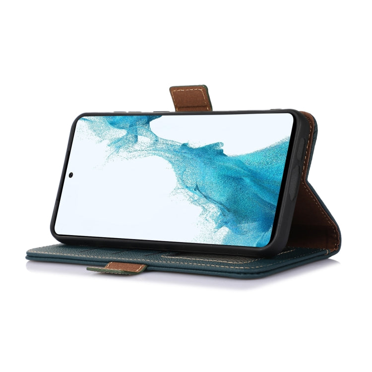 For iPhone 16 Plus Side-Magnetic TJ Genuine Leather RFID Phone Case(Green) - iPhone 16 Plus Cases by PMC TechLife | Online Shopping South Africa | PMC TechLife | Buy Now Pay Later Mobicred