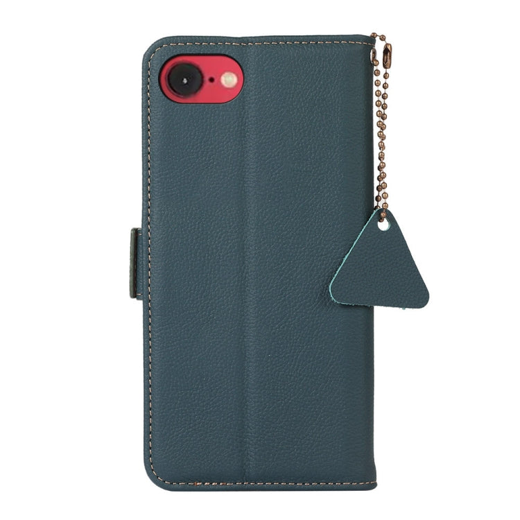 For iPhone 16e Side-Magnetic TJ Genuine Leather RFID Phone Case(Green) - iPhone 16e Cases by PMC TechLife | Online Shopping South Africa | PMC TechLife | Buy Now Pay Later Mobicred