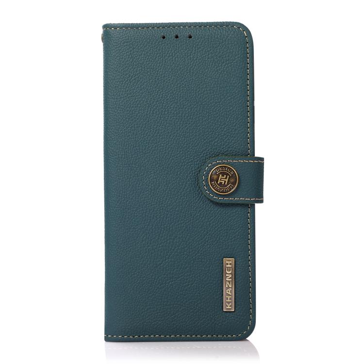For iPhone 17 KHAZNEH Custer Genuine Leather RFID Phone Case(Green) - free shipping - PMc TechLife - Order now!
