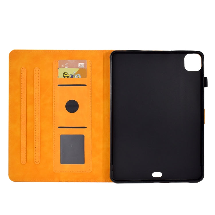 For iPad Pro 11 2024 Rhombus Embossed Leather Tablet Case(Khaki) - iPad Pro 11 2024 Cases by PMC TechLife | Online Shopping South Africa | PMC TechLife | Buy Now Pay Later Mobicred