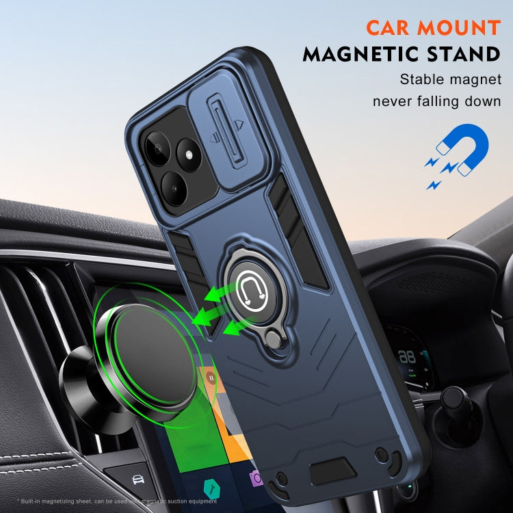 For Realme C53 / C51 / Narzo N53 Camshield Ring Holder Phone Case(Royal Blue) - Realme Cases by PMC TechLife | Online Shopping South Africa | PMC TechLife | Buy Now Pay Later Mobicred