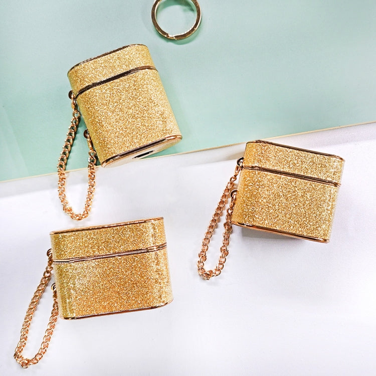 For AirPods 2 / 1 Cylindrical Glitter Leather Texture Bluetooth Earphone Protective Case(Silver) - free shipping - PMC Jewellery - Order now!