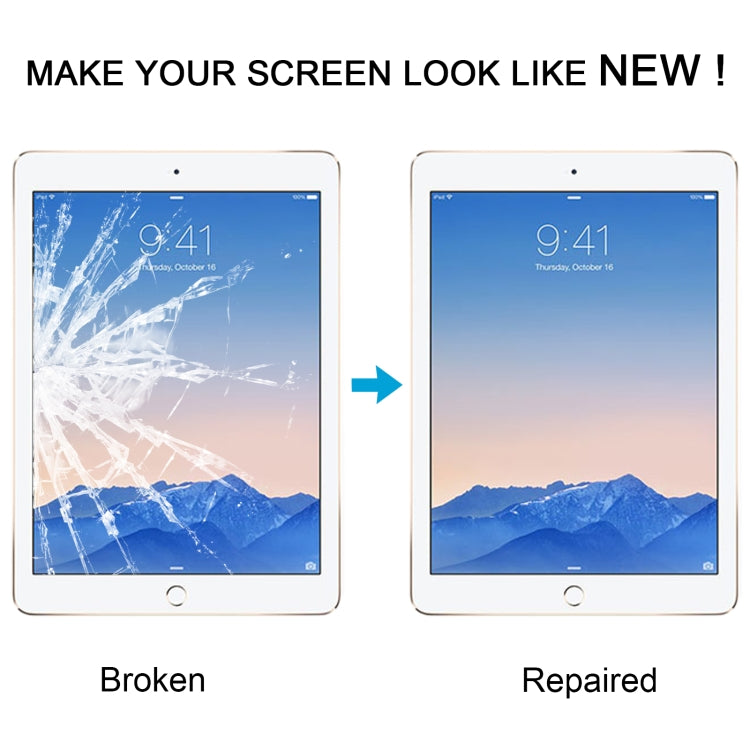 For iPad 6 / Air 2 Front Screen Outer Glass Lens with OCA Optically Clear Adhesive(Black) - iPad Air 2 (2014) by PMC TechLife | Online Shopping South Africa | PMC TechLife | Buy Now Pay Later Mobicred