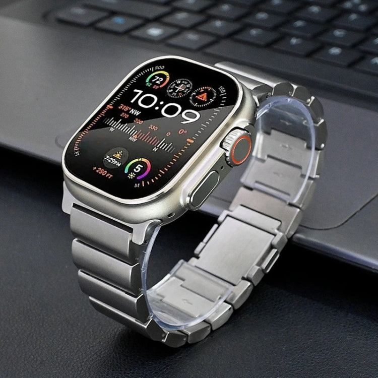 For Apple Watch Ultra 49mm One-Bead Magnetic Buckle Titanium Metal Watch Band(Silver) - free shipping - PMC TechLife - Order now!