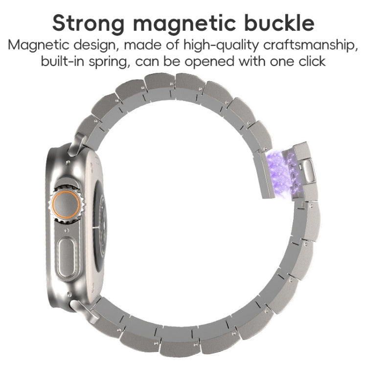 For Apple Watch SE 2023 44mm One-Bead Magnetic Buckle Titanium Metal Watch Band(Grey) - free shipping - PMc TechLife - Order now!
