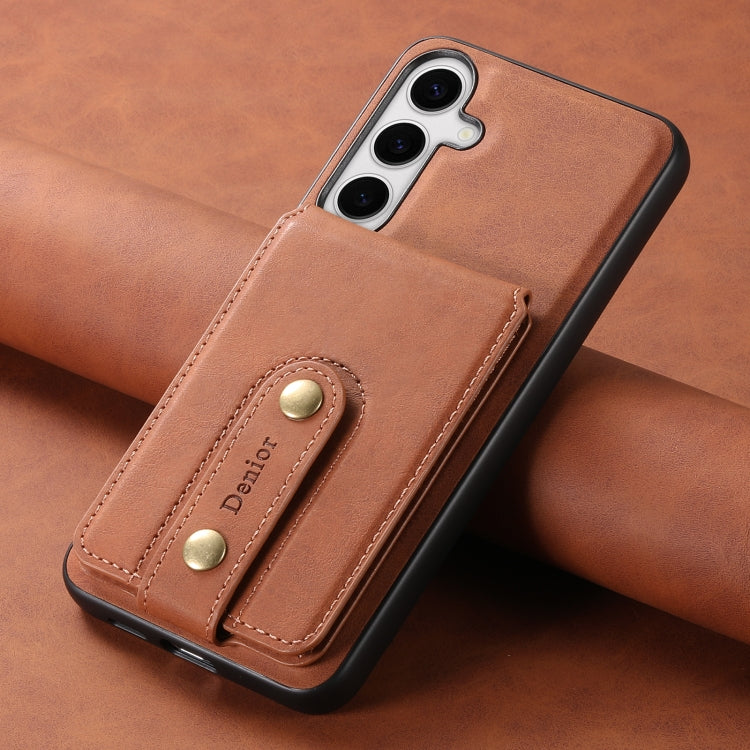 For Samsung Galaxy S24+ 5G Denior D14 NK Retro Pattern MagSafe Magnetic Card Holder Leather Phone Case(Brown) - free shipping - PMC Jewellery - Order now!