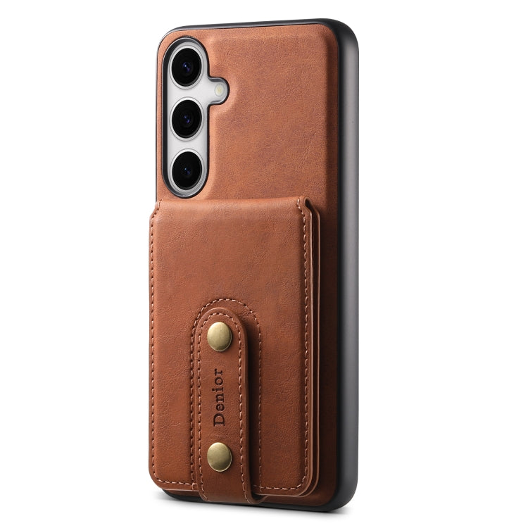 For Samsung Galaxy S24+ 5G Denior D14 NK Retro Pattern MagSafe Magnetic Card Holder Leather Phone Case(Brown) - free shipping - PMC Jewellery - Order now!