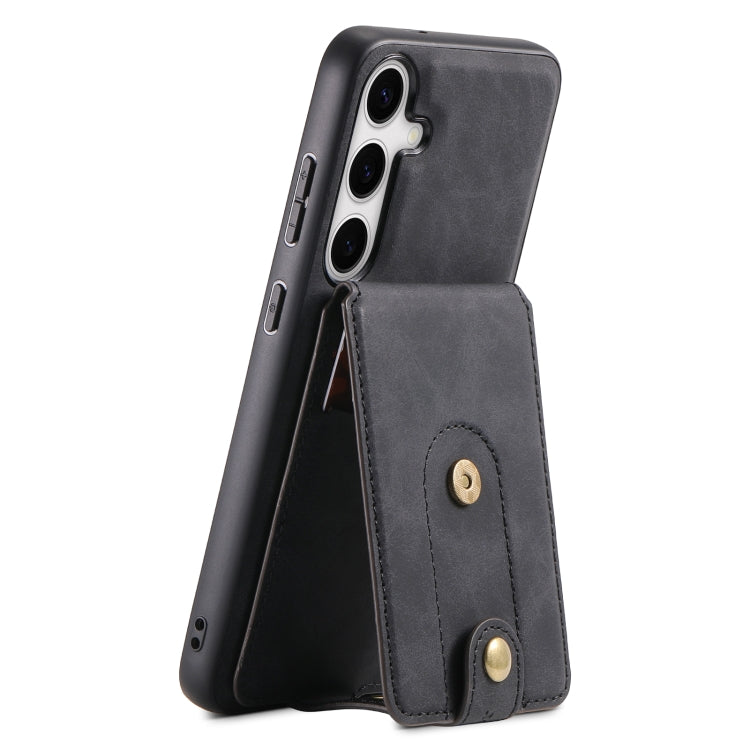 For Samsung Galaxy S24 5G Denior D14 NK Retro Pattern MagSafe Magnetic Card Holder Leather Phone Case(Black) - free shipping - PMC Jewellery - Order now!