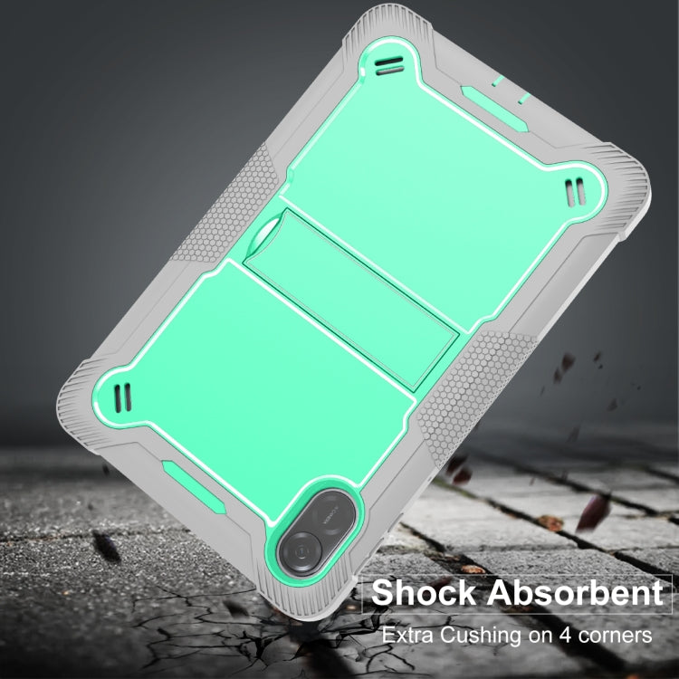 For Honor Pad X9 Shockproof Silicone Hybrid PC Tablet Case with Holder(Mint Green + Grey) - Honor by PMC TechLife | Online Shopping South Africa | PMC TechLife | Buy Now Pay Later Mobicred