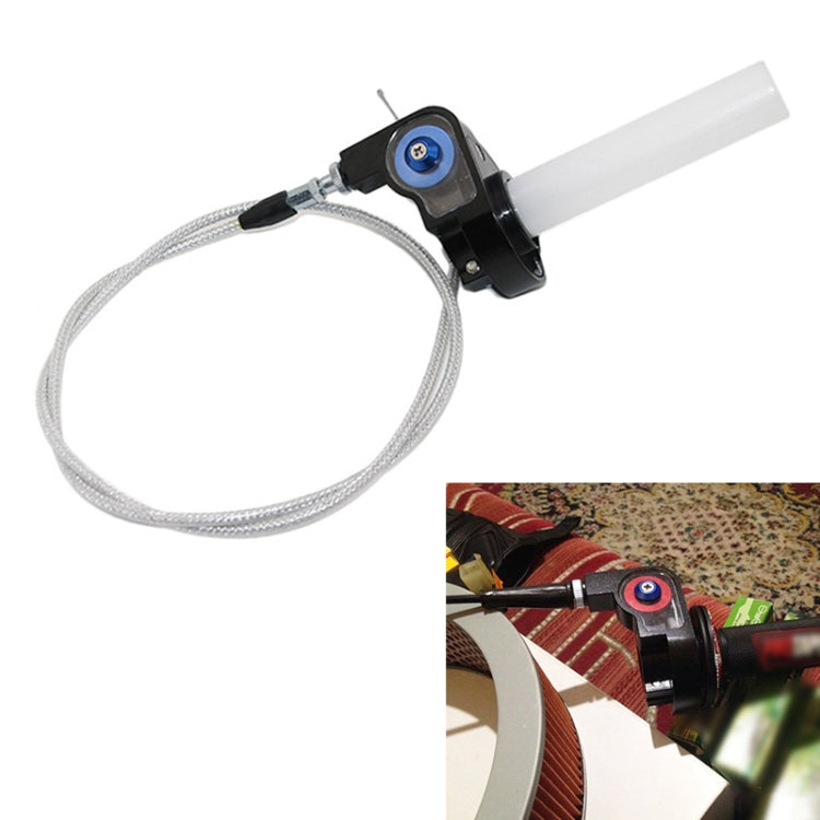 Off-road Motorcycle Modified 22mm Handle Throttle Clamp Hand Grip Big Torque Oil Visual Throttle Accelerator for with Cable(Blue with Silver Throttle Cable) - Grips by PMC TechLife | Online Shopping South Africa | PMC TechLife | Buy Now Pay Later Mobicred