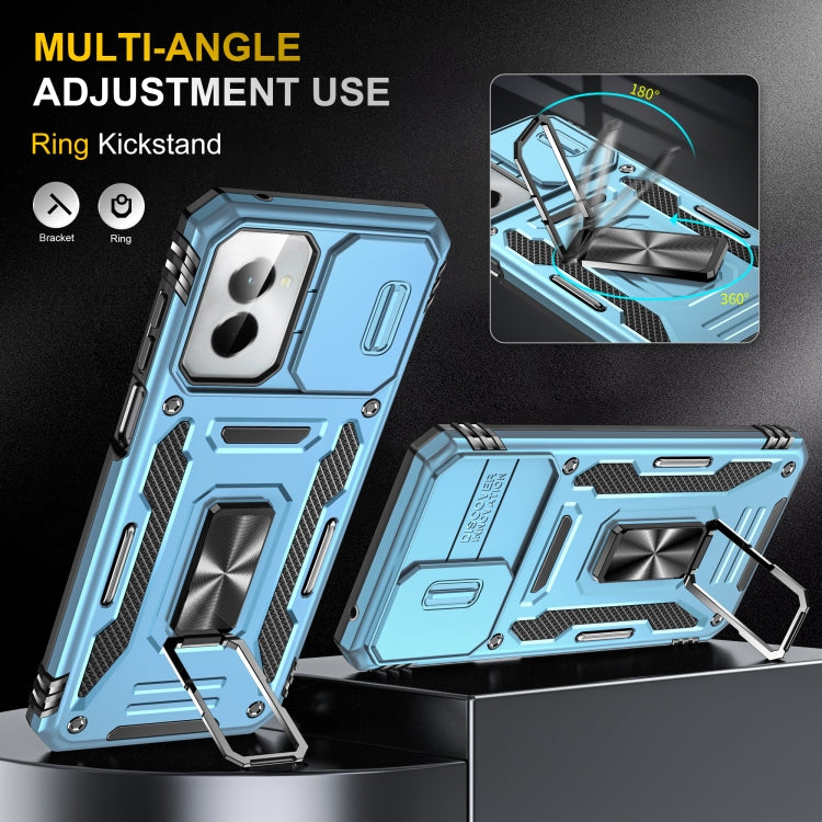 For Motorola Moto G Play 5G 2024 Armor PC + TPU Camera Shield Phone Case(Light Blue) - Motorola Cases by PMC Jewellery | Online Shopping South Africa | PMC Jewellery | Buy Now Pay Later Mobicred