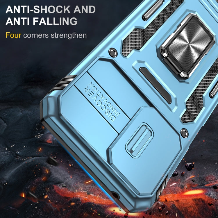 For Motorola Moto G Power 2024 Armor PC + TPU Camera Shield Phone Case(Light Blue) - Motorola Cases by PMC Jewellery | Online Shopping South Africa | PMC Jewellery | Buy Now Pay Later Mobicred