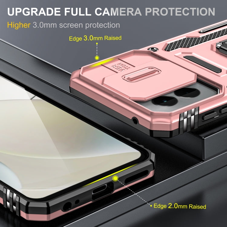 For Motorola Moto G Stylus 5G 2024 Armor PC + TPU Camera Shield Phone Case(Rose Gold) - free shipping - PMC Jewellery - Order now!