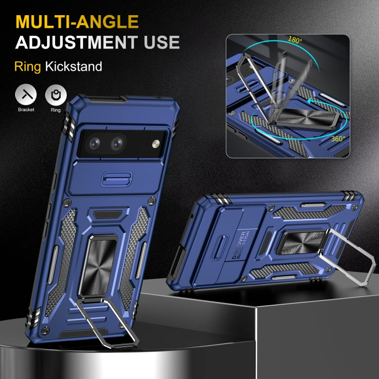 For Google Pixel 9/9 Pro Armor PC + TPU Camera Shield Phone Case(Navy Blue) - Google Cases by PMC TechLife | Online Shopping South Africa | PMC TechLife | Buy Now Pay Later Mobicred