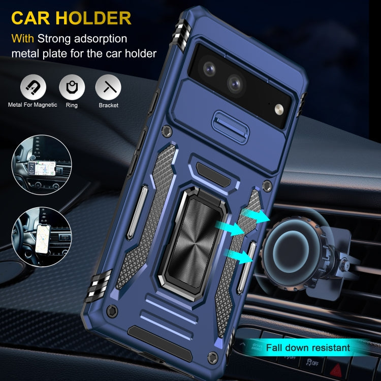 For Google Pixel 9 Pro XL 6.8 Armor PC + TPU Camera Shield Phone Case(Navy Blue) - Google Cases by PMC TechLife | Online Shopping South Africa | PMC TechLife | Buy Now Pay Later Mobicred