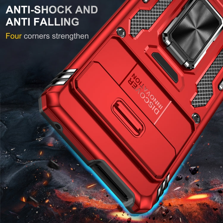 For Google Pixel 9 Pro XL 6.8 Armor PC + TPU Camera Shield Phone Case(Red) - Google Cases by PMC TechLife | Online Shopping South Africa | PMC TechLife | Buy Now Pay Later Mobicred