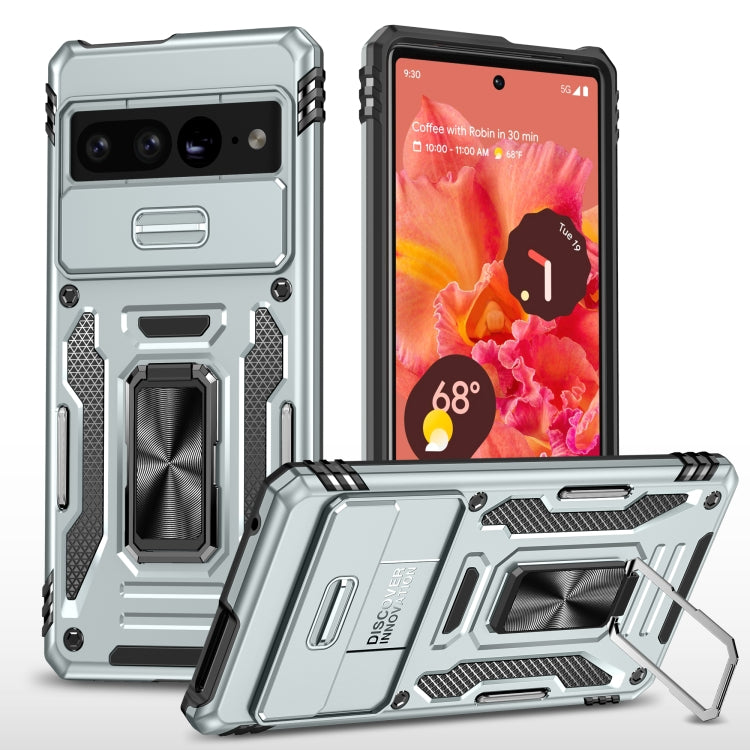 For Google Pixel 9 Pro XL 6.8 Armor PC + TPU Camera Shield Phone Case(Grey) - free shipping - PMC TechLife - Order now!