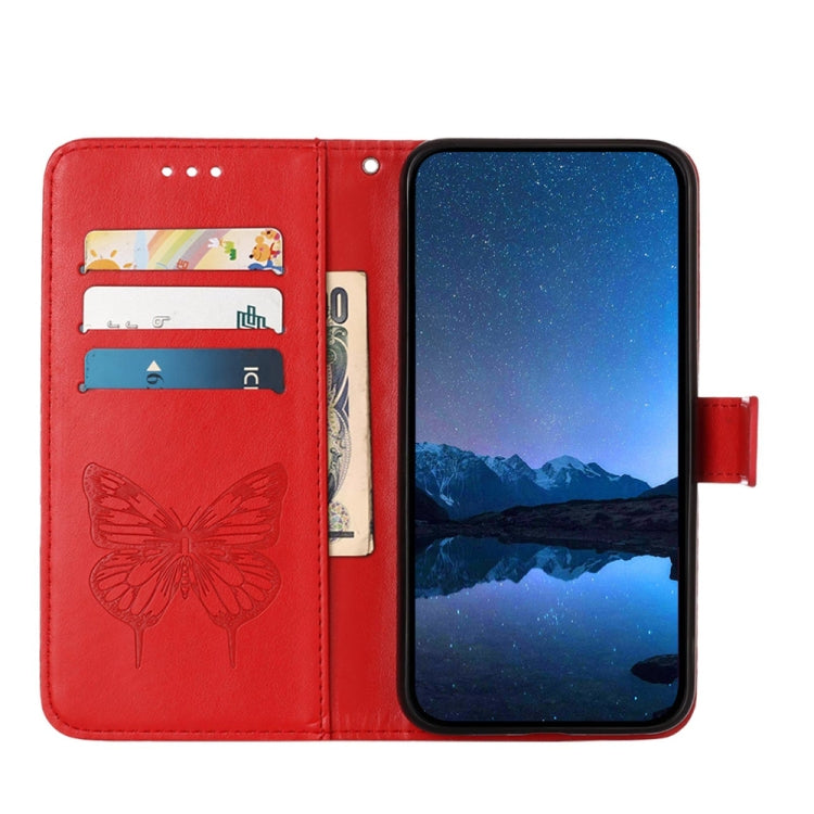 For Tecno Spark Go 2024 / Spark 20C Embossed Butterfly Leather Phone Case(Red) - Tecno Cases by PMC Jewellery | Online Shopping South Africa | PMC Jewellery | Buy Now Pay Later Mobicred