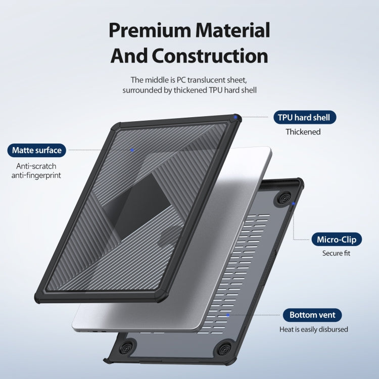 For MacBook Air 13.6 2022/2024 A2681 DUX DUCIS LCGH Laptop Frosted Protective Case(Black) - free shipping - PMC TechLife - Order now!