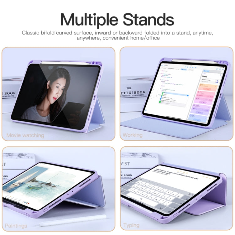 For iPad Air 13 2024 / Pro 12.9 2022 2-Fold Clear Acrylic Leather Tablet Case(Black) - iPad Pro 12.9 (2022/2021) Cases by PMC TechLife | Online Shopping South Africa | PMC TechLife | Buy Now Pay Later Mobicred