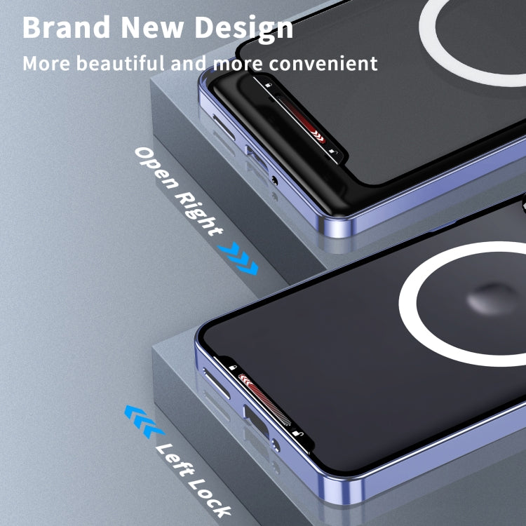For Motorola Edge 50 Frosted Metal MagSafe Magnetic Phone Case(Puprle) - Motorola Cases by PMC TechLife | Online Shopping South Africa | PMC TechLife | Buy Now Pay Later Mobicred