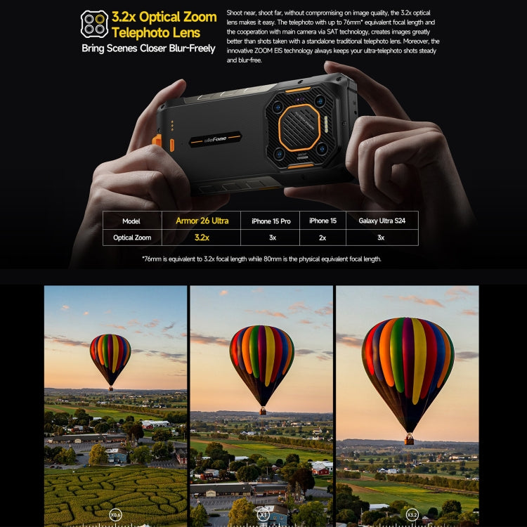 Ulefone Armor 26 Ultra Walkie-Talkie Version Rugged Phone, 12GB+512GB, 6.78 inch Android 13 MediaTek Dimensity 8020 Octa Core, Network: 5G, NFC(Black) - free shipping - PMC TechLife - Order now!