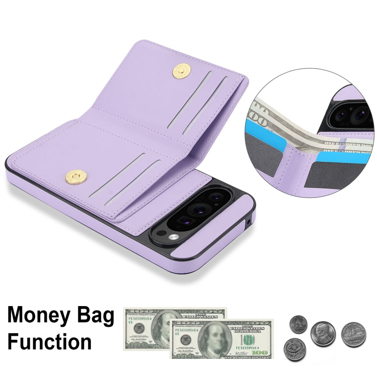 For Google Pixel 9 RFID Anti-theft Card Ring Holder Phone Case(Purple) - Google Cases by PMC TechLife | Online Shopping South Africa | PMC TechLife | Buy Now Pay Later Mobicred