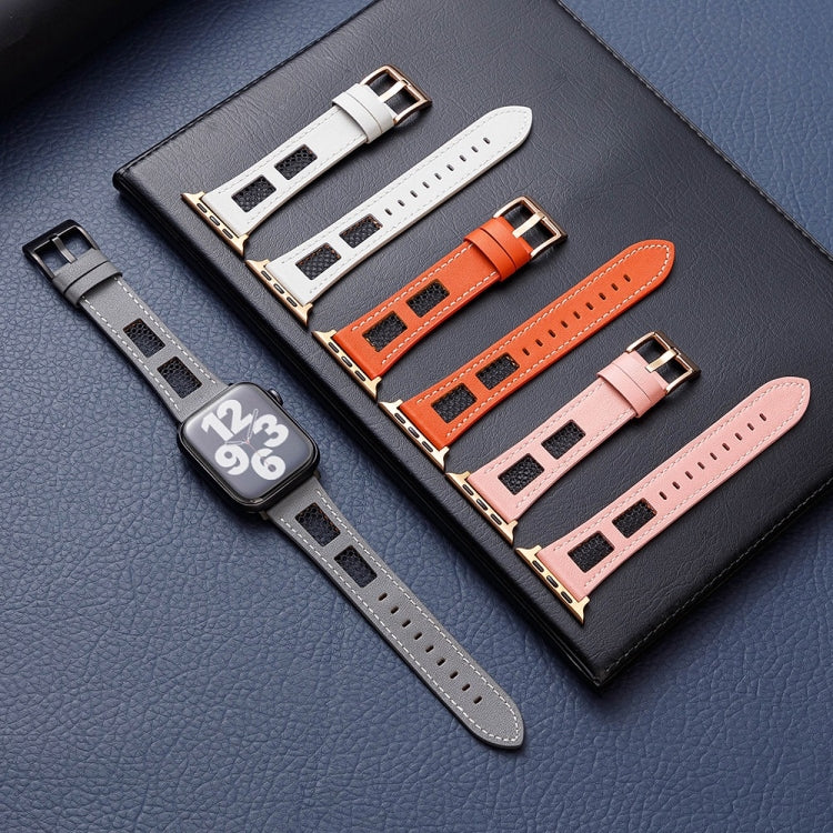 For Apple Watch Ultra 2 49mm Mesh Calfskin Genuine Leather Watch Band(Dark Brown) - Watch Bands by PMC TechLife | Online Shopping South Africa | PMC TechLife | Buy Now Pay Later Mobicred