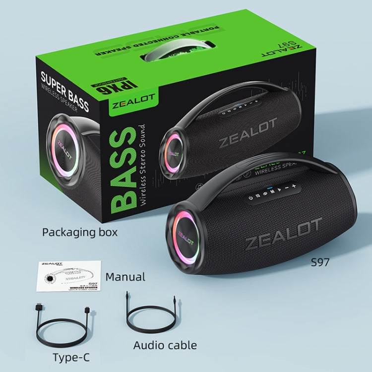 Zealot S97 80W Outdoor Portable RGB Light Bluetooth Speaker(Blue) - free shipping - PMC Jewellery - Order now!