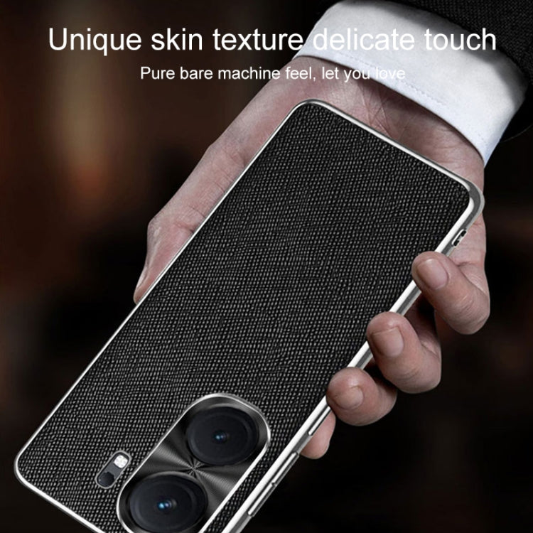 For vivo iQOO 12 Silver Edge Cross Texture PU Leather Phone Case(Dark Green) - iQOO 12 Cases by PMC TechLife | Online Shopping South Africa | PMC TechLife | Buy Now Pay Later Mobicred