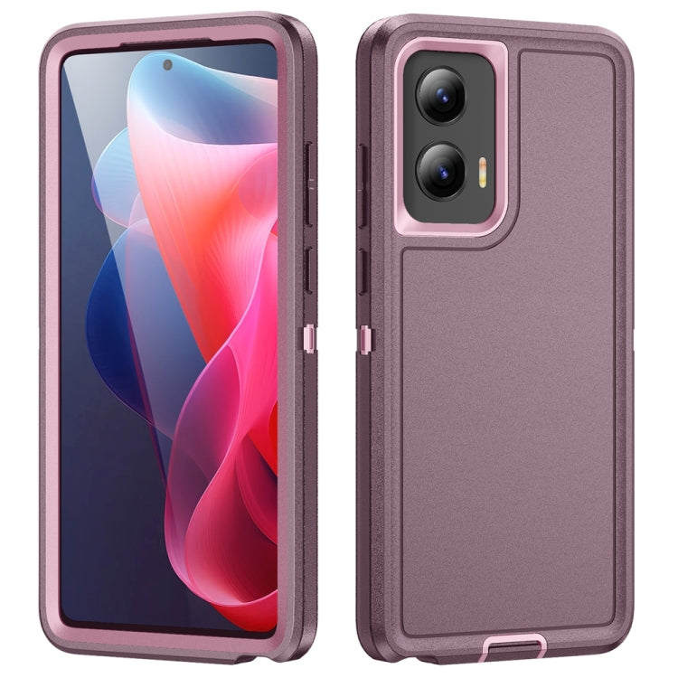 For Motorola Moto G Play 5G 2024 Life Waterproof Rugged PC + Silicone Phone Case(Purple + Pink) - Motorola Cases by PMC Jewellery | Online Shopping South Africa | PMC Jewellery | Buy Now Pay Later Mobicred