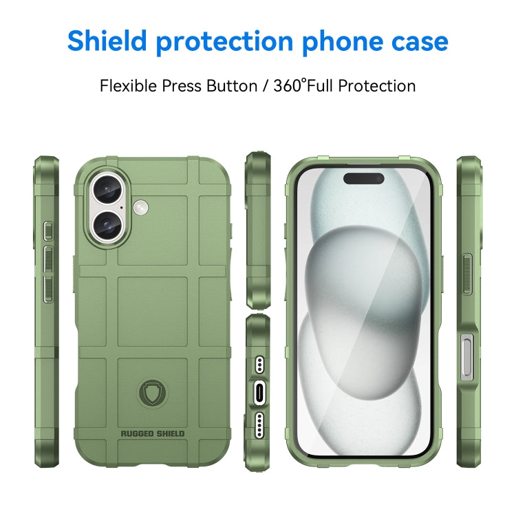 For iPhone 16 Full Coverage Shockproof TPU Phone Case(Green) - iPhone 16 Cases by PMC TechLife | Online Shopping South Africa | PMC TechLife | Buy Now Pay Later Mobicred