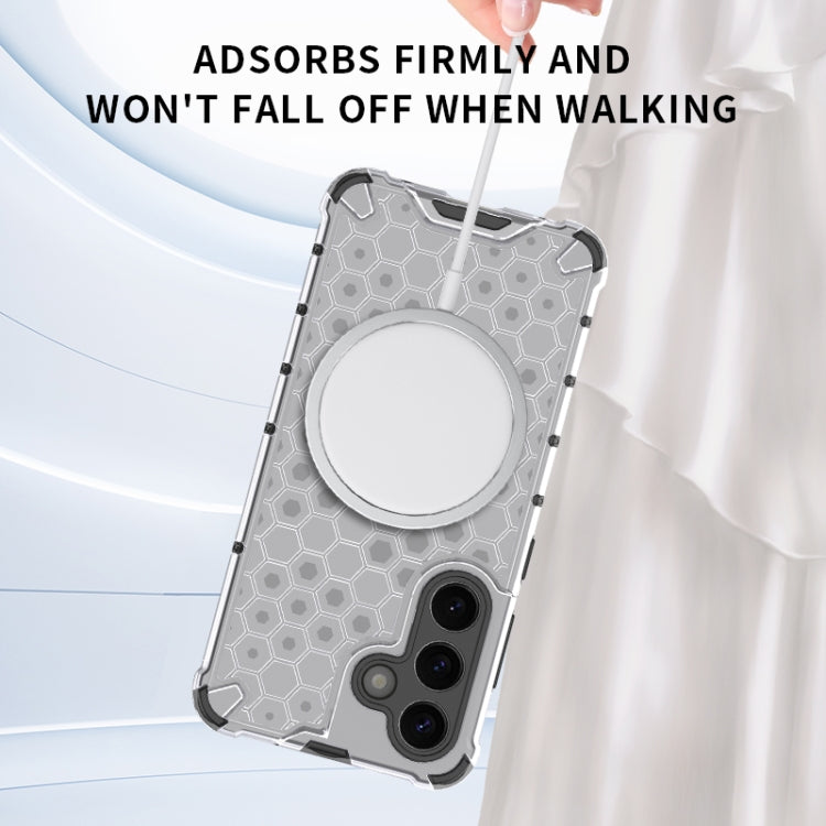 or Samsung Galaxy S25+ 5G Honeycomb Magnetic Ring Shockproof Phone Case(Blue) - Galaxy S25+ 5G Cases by PMC TechLife | Online Shopping South Africa | PMC TechLife | Buy Now Pay Later Mobicred