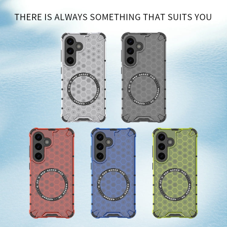 For Samsung Galaxy S25 Ultra 5G Honeycomb Magnetic Ring Shockproof Phone Case(White) - Galaxy S25 Ultra 5G Cases by PMC TechLife | Online Shopping South Africa | PMC TechLife | Buy Now Pay Later Mobicred
