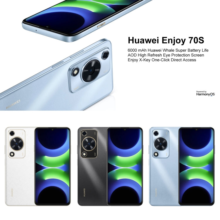 HUAWEI Enjoy 70S, 8GB+256GB, Side Fingerprint Identification, 6.75 inch HarmonyOS 4.2 Octa Core 2.4GHz, Network: 4G, Not Support Google Play(Black) - free shipping - PMC Jewellery - Order now!