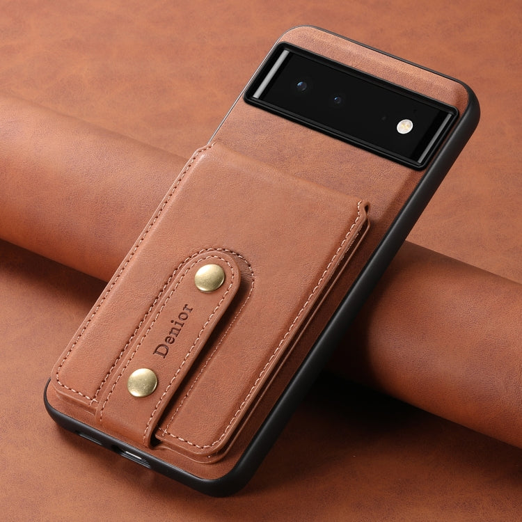 For Google Pixel 6 Denior D14 NK Retro Pattern MagSafe Magnetic Card Holder Leather Phone Case(Brown) - Google Cases by Denior | Online Shopping South Africa | PMC TechLife | Buy Now Pay Later Mobicred
