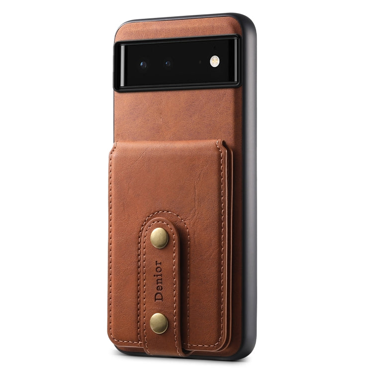 For Google Pixel 6 Denior D14 NK Retro Pattern MagSafe Magnetic Card Holder Leather Phone Case(Brown) - Google Cases by Denior | Online Shopping South Africa | PMC TechLife | Buy Now Pay Later Mobicred