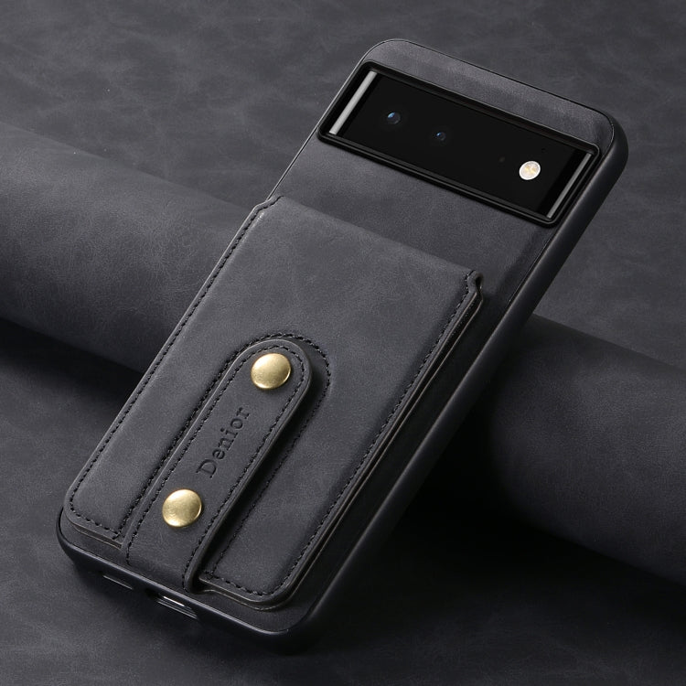 For Google Pixel 6 Denior D14 NK Retro Pattern MagSafe Magnetic Card Holder Leather Phone Case(Black) - Google Cases by Denior | Online Shopping South Africa | PMC TechLife | Buy Now Pay Later Mobicred