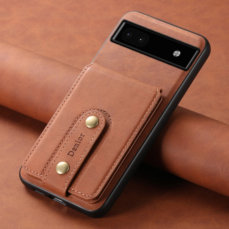 For Google Pixel 6a Denior D14 NK Retro Pattern MagSafe Magnetic Card Holder Leather Phone Case(Brown) - Google Cases by Denior | Online Shopping South Africa | PMC TechLife | Buy Now Pay Later Mobicred